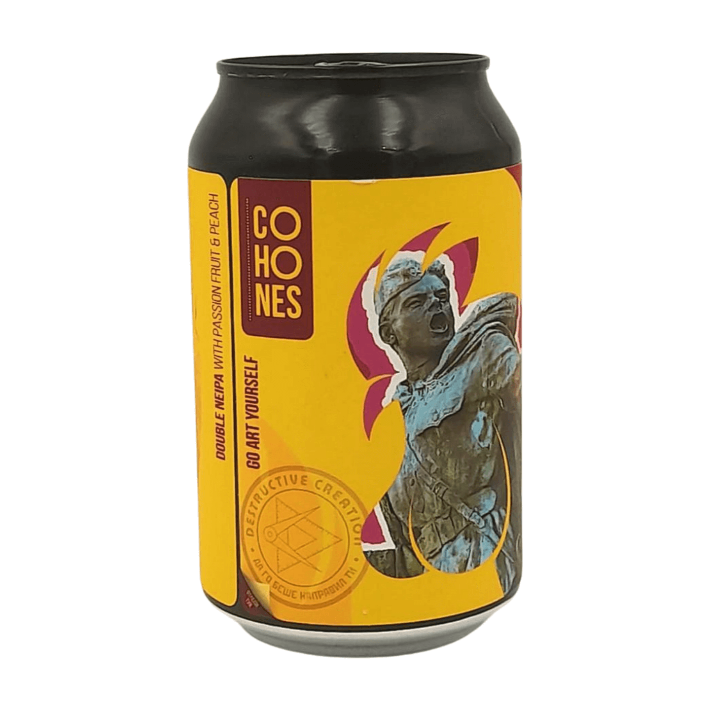 Cohones Brewery Go Art Yourself: Destructive Creation | Passionfruit Peach Double NEIPA Webshop Online Verdins Bierwinkel Rotterdam